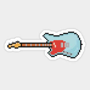 Pixel Lefty Mustang Guitar Sticker